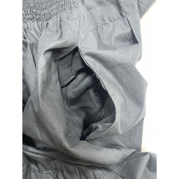 Anthropologie Midi Shirt Dress Black Pleated Cotton Preppy Retro Boho Medium NWT - Picture 14 of 14